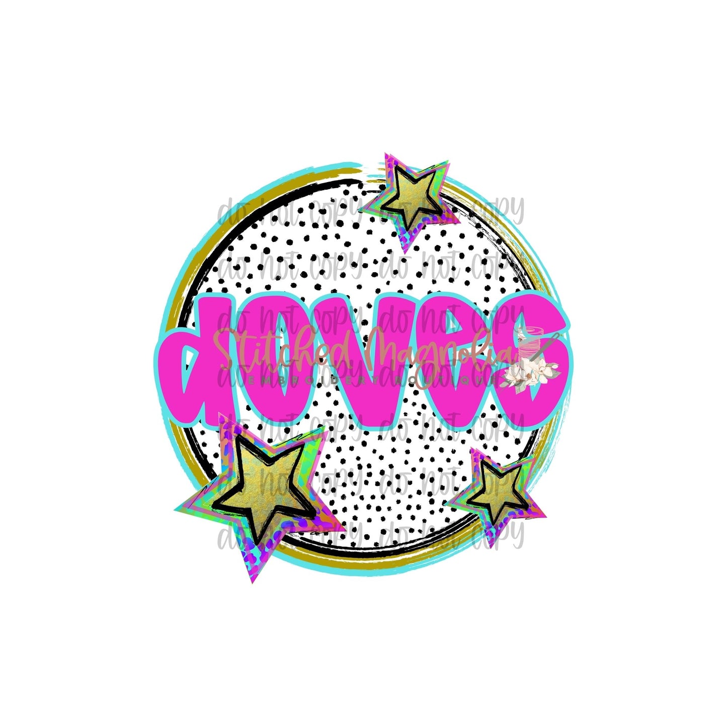 Preppy Mascot Circle Digital PNG File