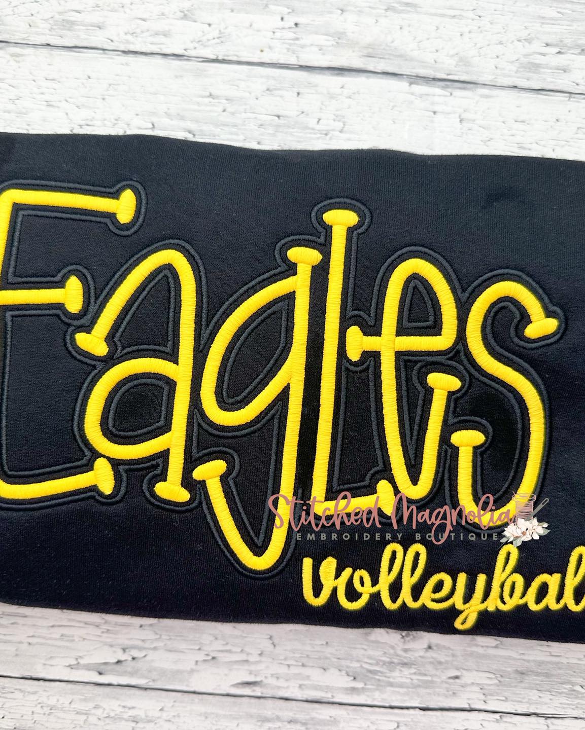 Eagles Puff Embroidery Youth Sweatshirt with Volleyball Add On