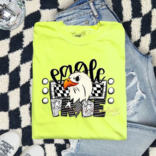 MJH Eagles Pride Spirit Shirt - Bright Neon Yellow School Tee