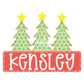 Faux Stitched Christmas Tree Trio- Digital Design