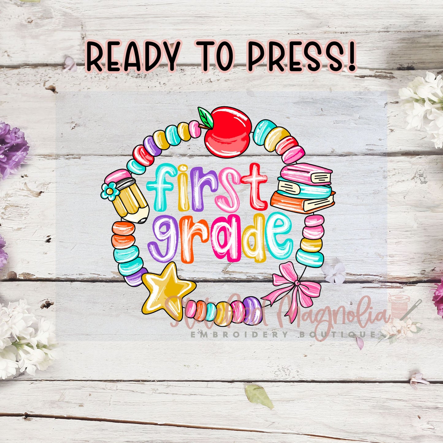 Single DTF Transfer - First Grade Friendship Bracelet | Heat Press Ready