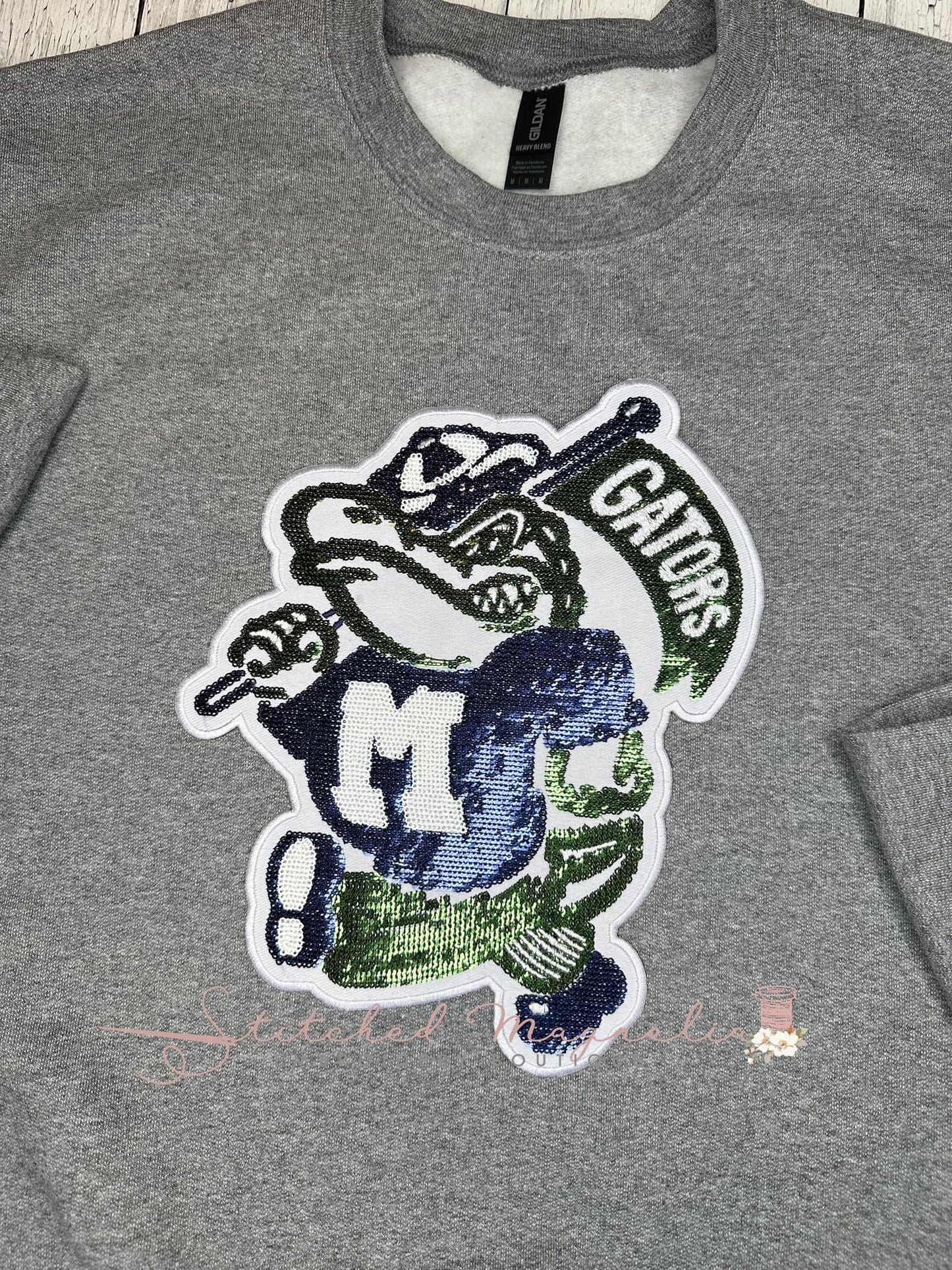 Custom Patch Mascot Sweatshirt | Personalized School Spirit Apparel | Trendy Game Day Sweatshirt