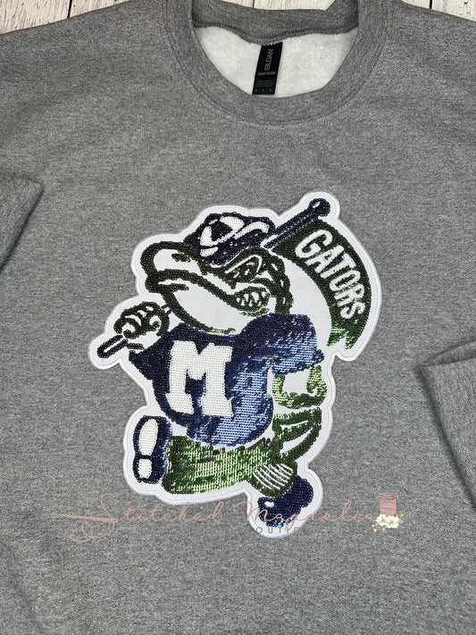 Custom Patch Mascot Sweatshirt | Personalized School Spirit Apparel | Trendy Game Day Sweatshirt