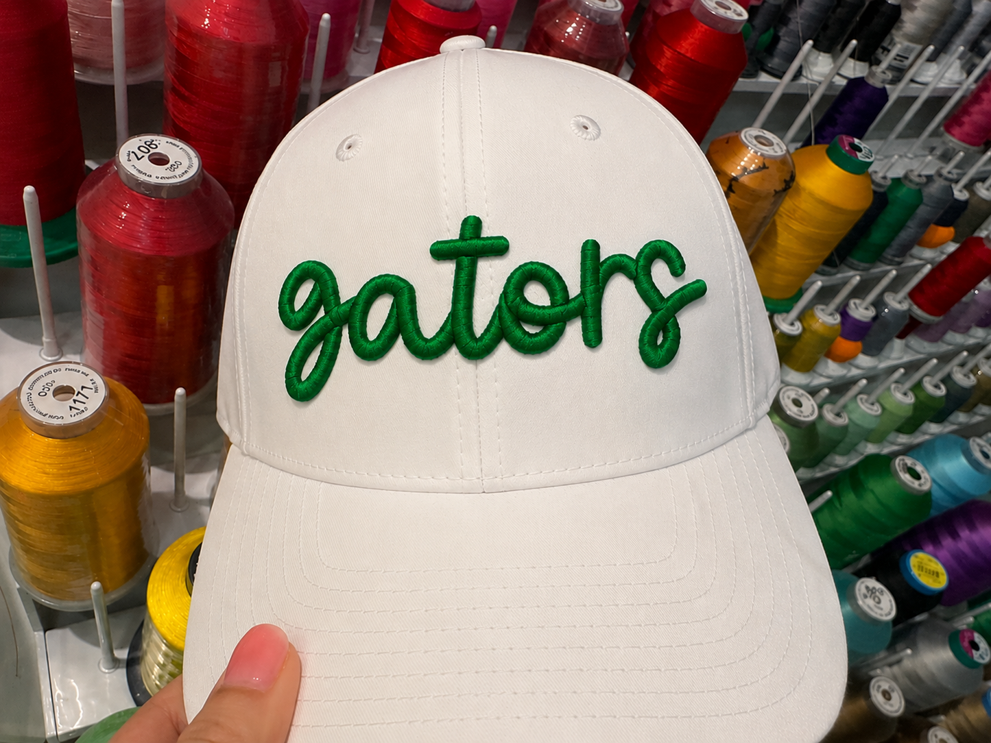 Custom Puff Embroidery Baseball Hat | Team Mascot Spirit Cap with Number Add-On