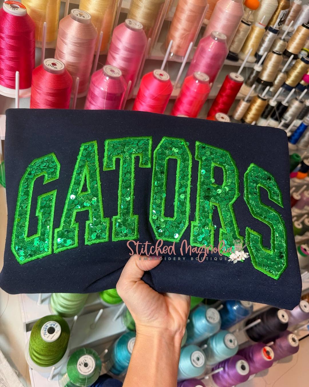 Gators Embroidered Applique Sequin Sweatshirt