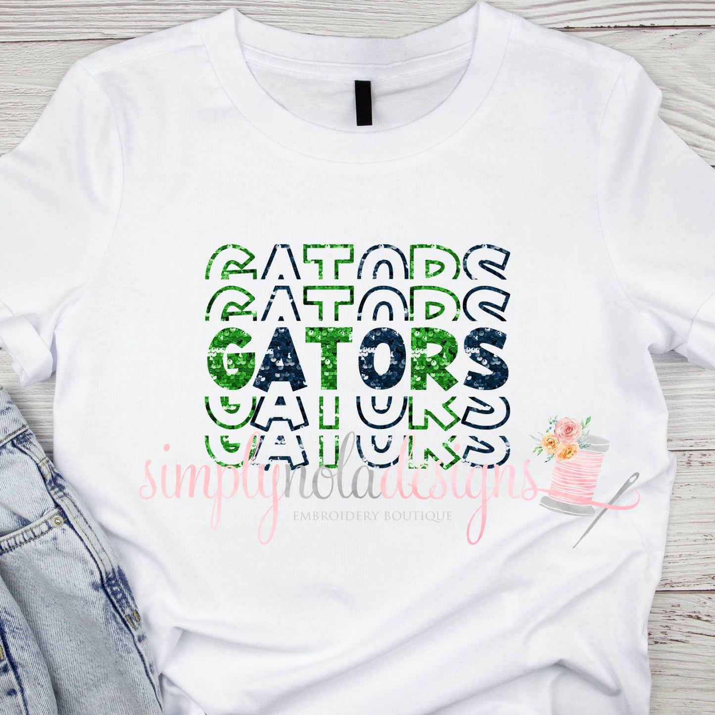 Gators Stacked FAUX Sequins-PNG file- Gators PNG file-Team Mascot PNG File-Team- Team Mascot dtf File- School Team-Sports, Faux Sequins, sublimation