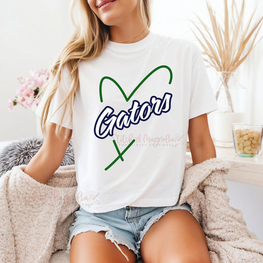 Coquille MYB Blue Gators Logo Split Heart | Boxy Tee
