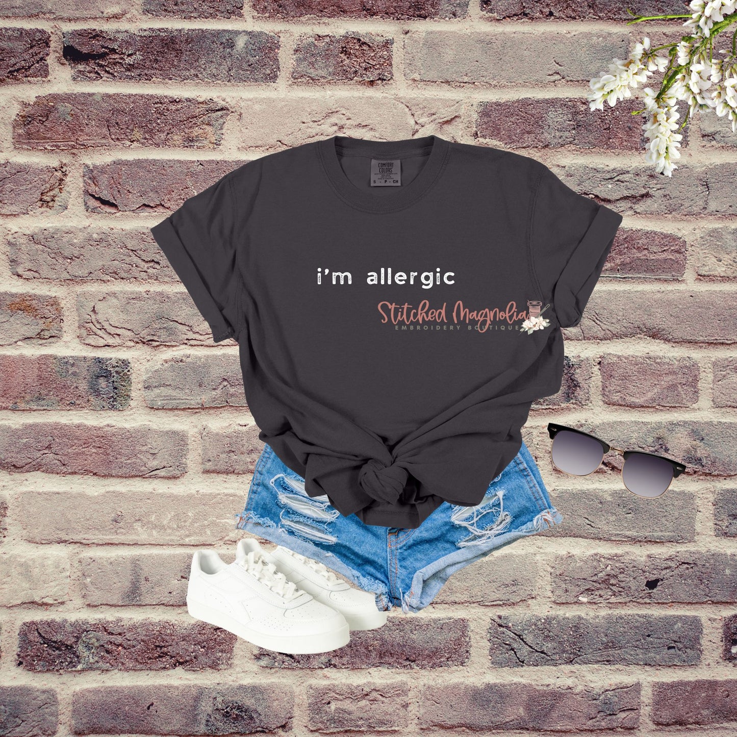 I'm allergic T-Shirt | Funny Dry Humor | Humor T-Shirt | Sarcasm Shirt | Adult Sarcastic Tee