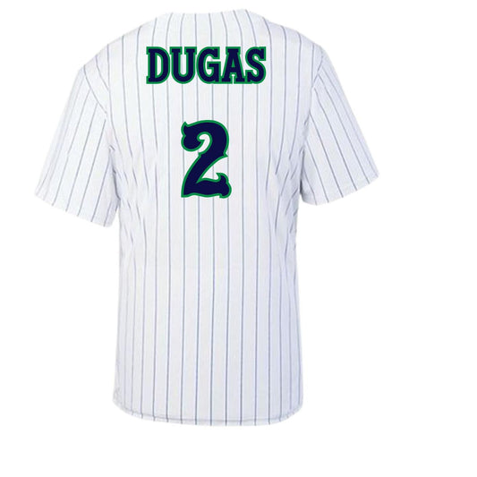 Unisex Custom Madisonville All-Stars Baseball Jersey – White with Navy Pinstripes | Madisonville All Stars | Coquille | MYB Gators Baseball