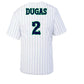 Unisex Custom Madisonville All-Stars Baseball Jersey – White with Navy Pinstripes | Madisonville All Stars | Coquille | MYB Gators Baseball