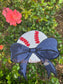 7.5" Sequin Baseball with Navy Coquette Bow