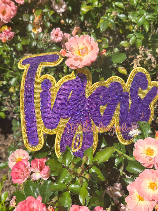 11" LSU Tigers Sequin Patch