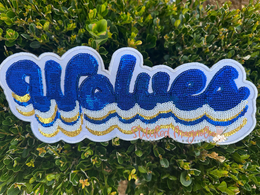 11" Wolves Stacked Sequin Patch | St. Pauls Catholic School