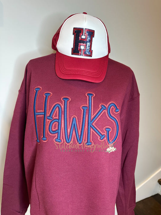 Hawks Puff Embroidery Sweatshirt
