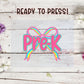 Single DTF Transfer - Pre K Rainbow Bow | Heat Press Ready