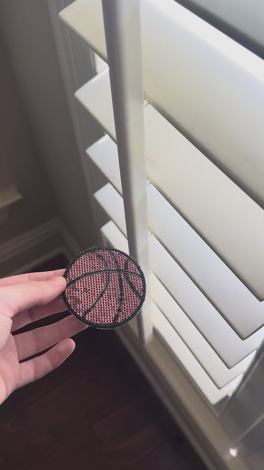 Sequin Basketball Patch – Brown & Black Appliqué Patch