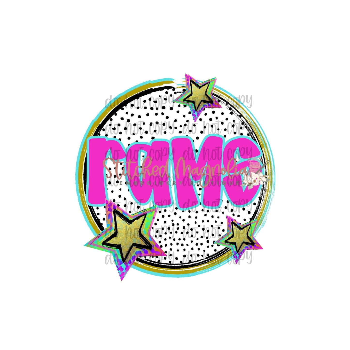 Preppy Mascot Circle Digital PNG File