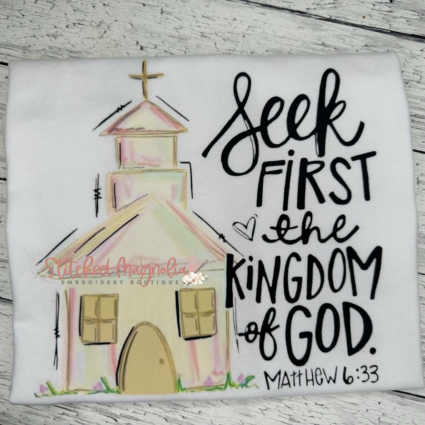 Seek First the Kingdom of God Graphic Tee | Matthew 6:33 | Faith-Based Apparel