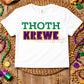 Thoth Krewe Mardi Gras Boxy Tee | Green Purple Gold Krewe Design | New Orleans Parade Apparel
