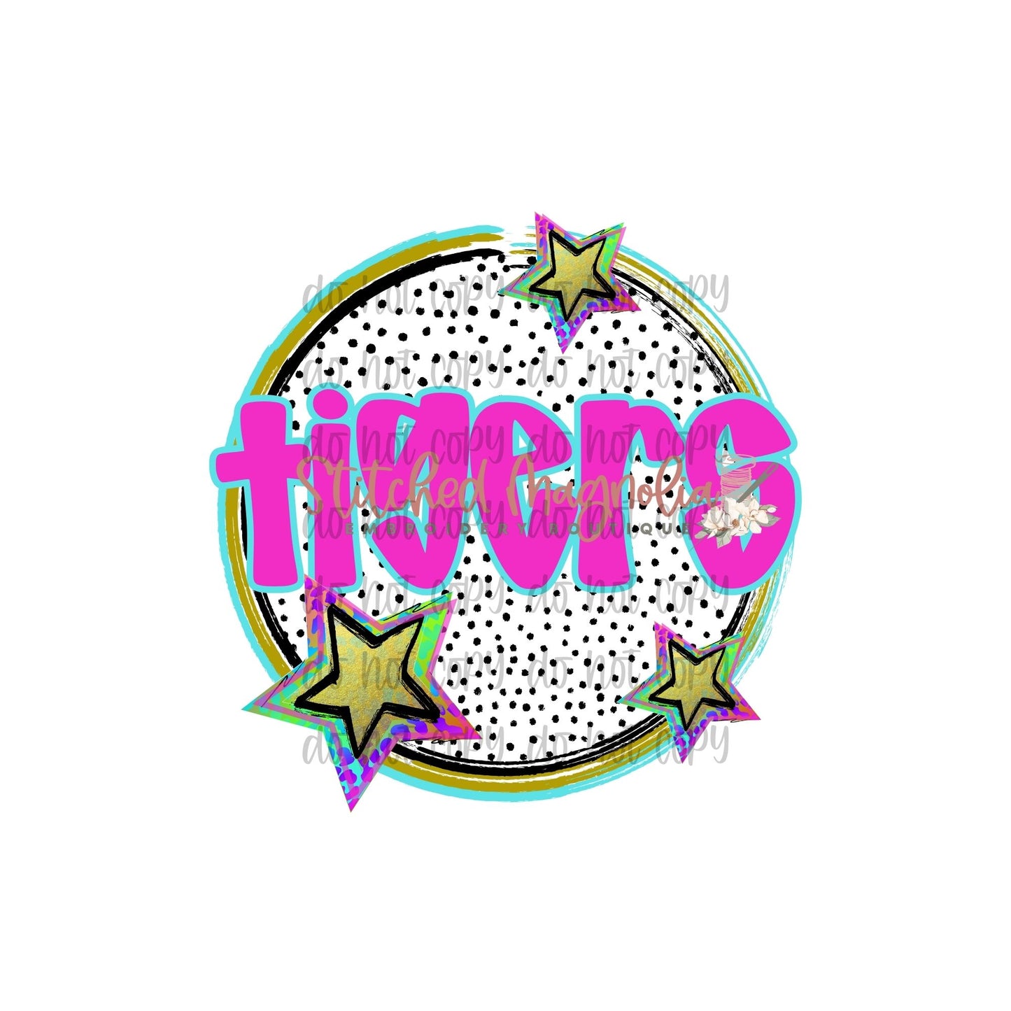 Preppy Mascot Circle Digital PNG File