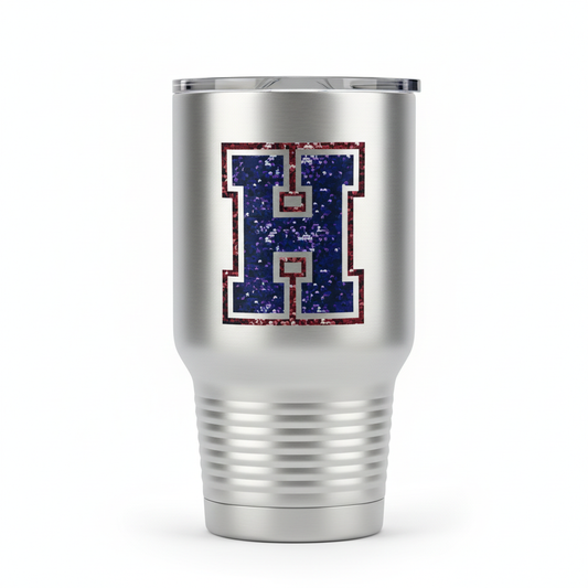 Varsity letter transfer on tumbler