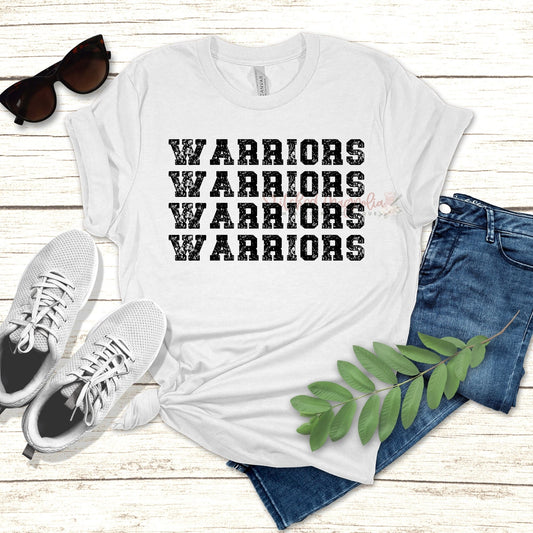 Lega-C Warriors Stacked Distressed Tee